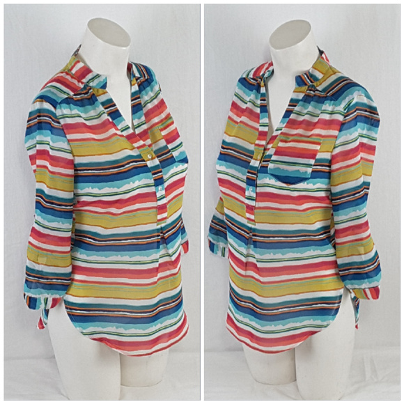 TRUTH, Watercolor Stripes Top, size Small - Picture 6 of 8